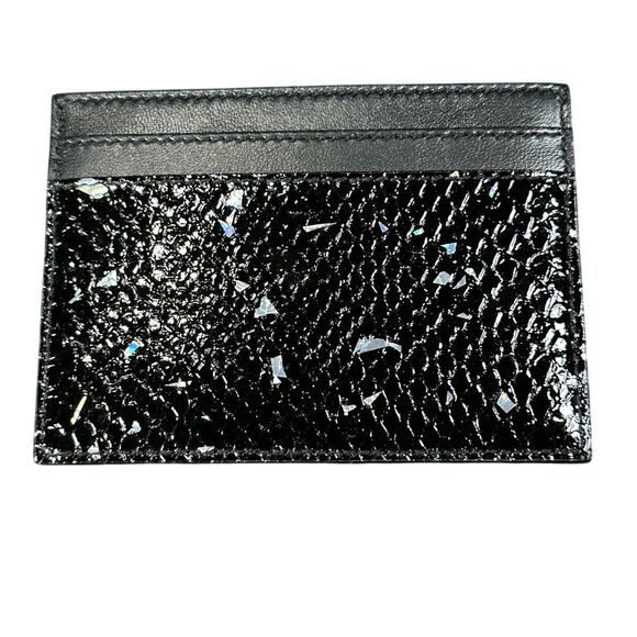 Saint Laurent Cassandre Card Case Black Silver NWT - Picture 2 of 5